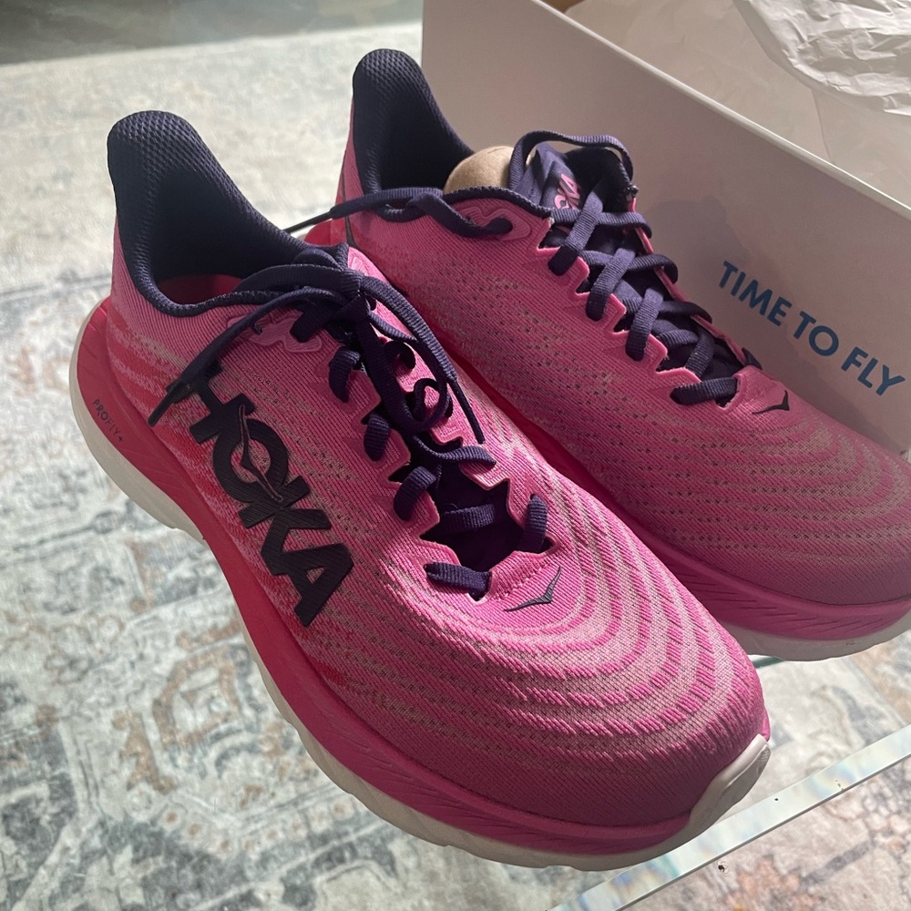 Hoka Pink Athletic Shoes with Maximalist Cushioning - Picture 4 of 6
